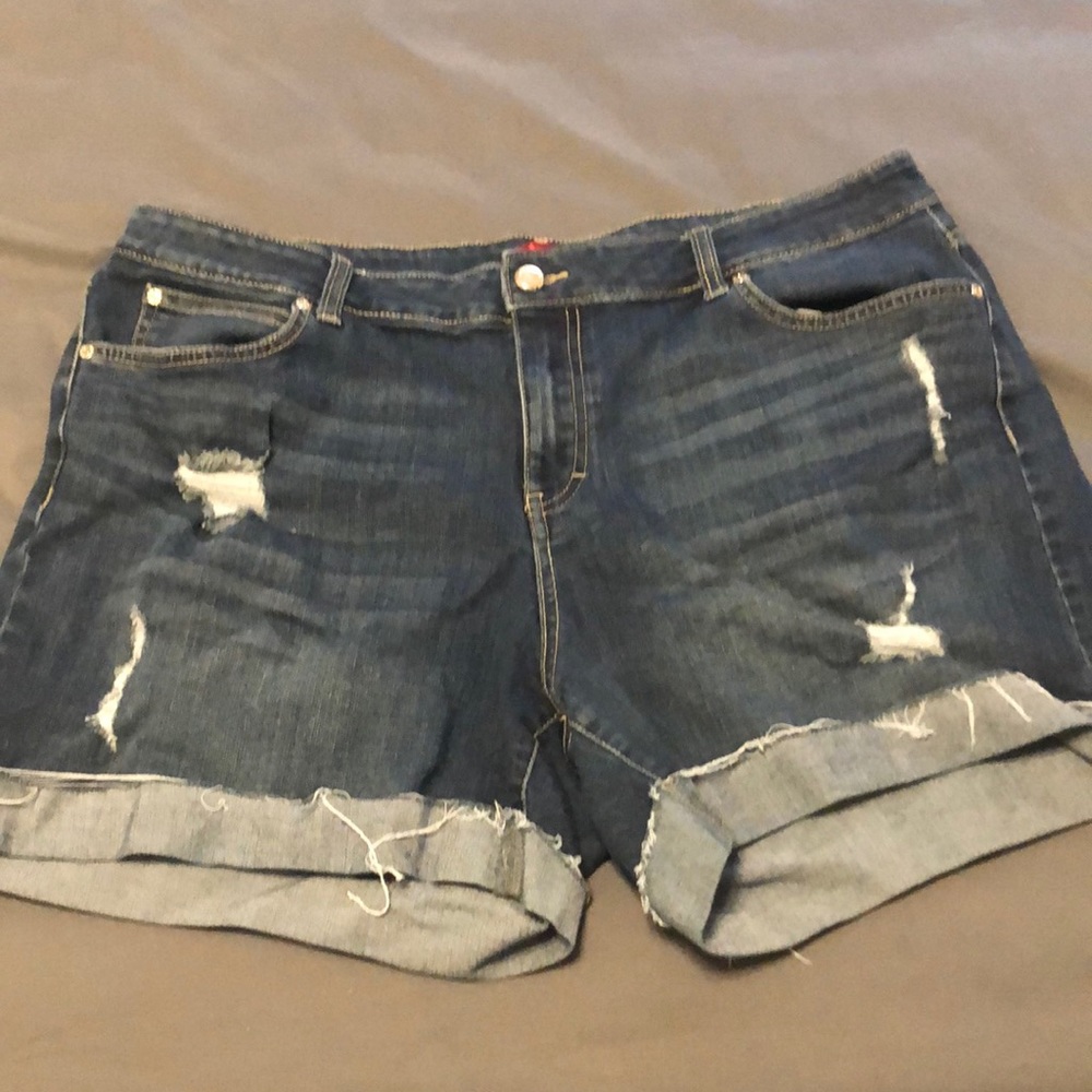 Plus Size Distressed Jean Shorts